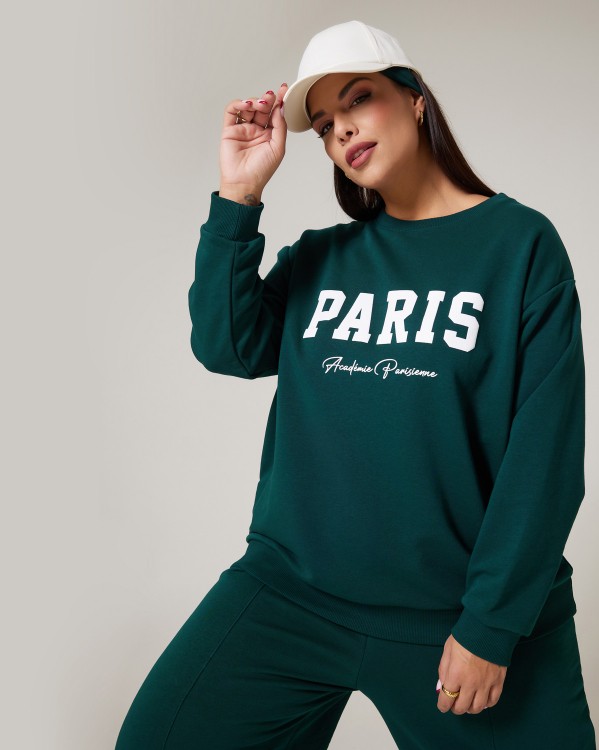 Μπλούζα Φούτερ ''Paris'' Pure Green