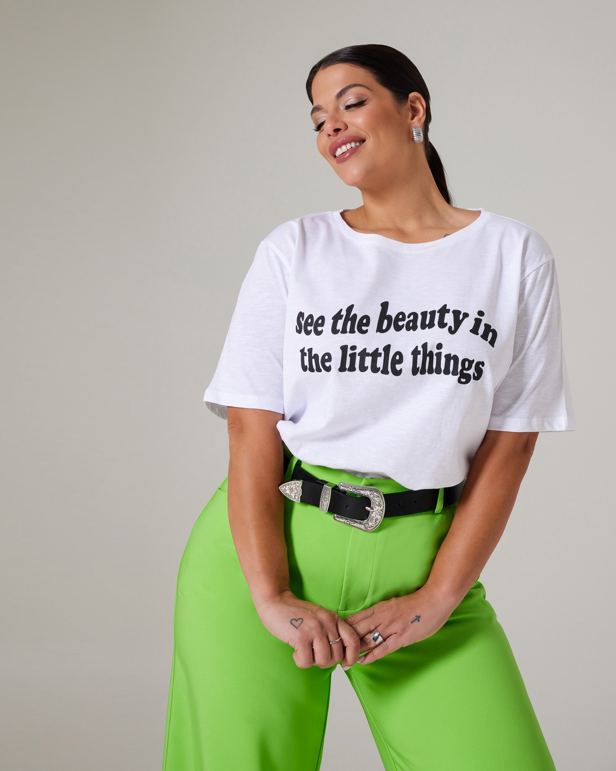 Τ-Shirt "See The Beauty In The Little Things" Λευκό