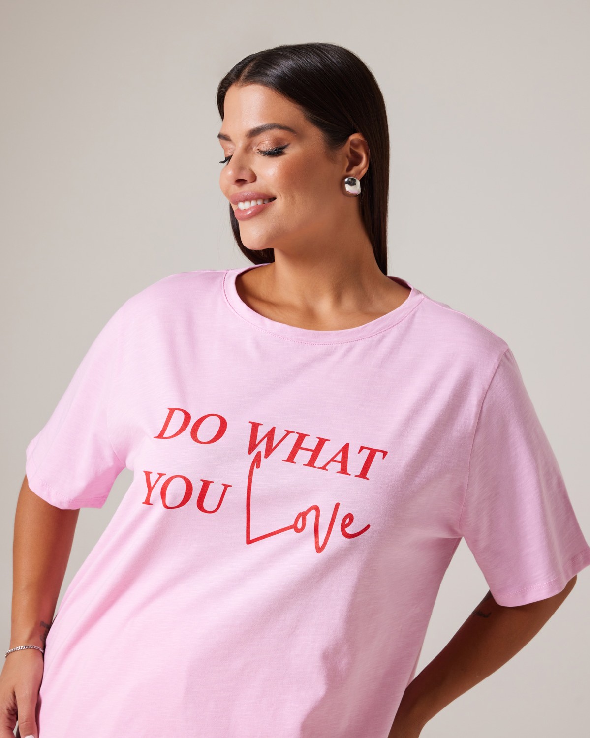 Τ-Shirt 'Do What You Love' Purple Pink