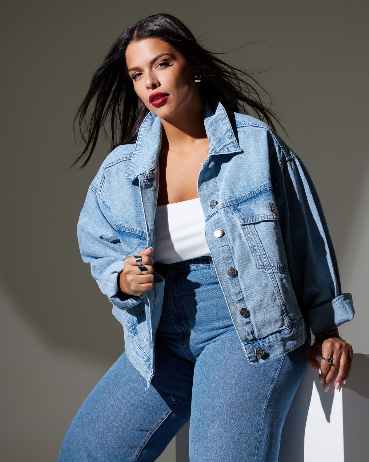 Jean Jacket Oversized Κοντό Light Blue