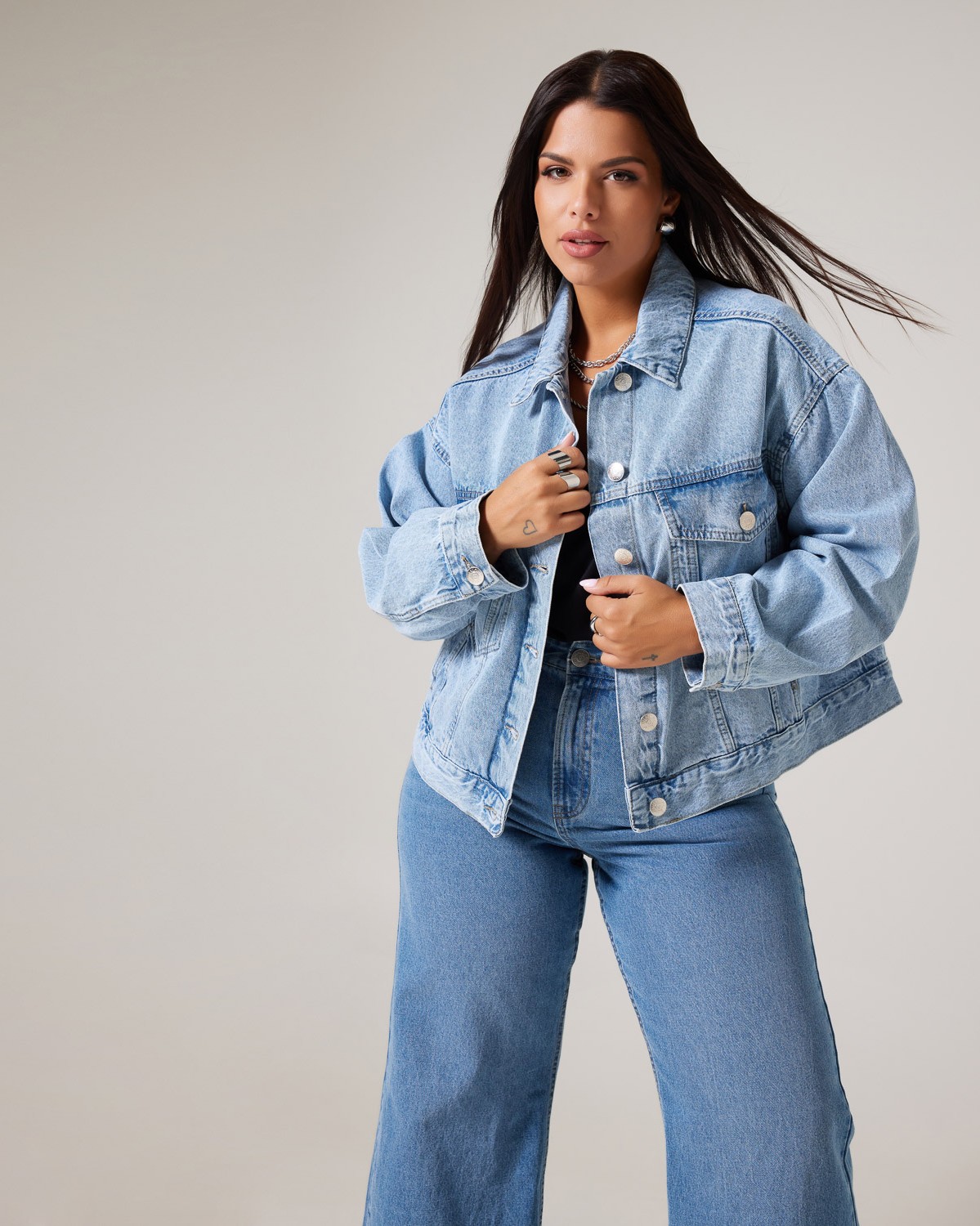 Jean Jacket Oversized Κοντό Light Blue